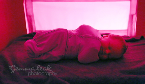 Ruby fast asleep in the Swaddle pod